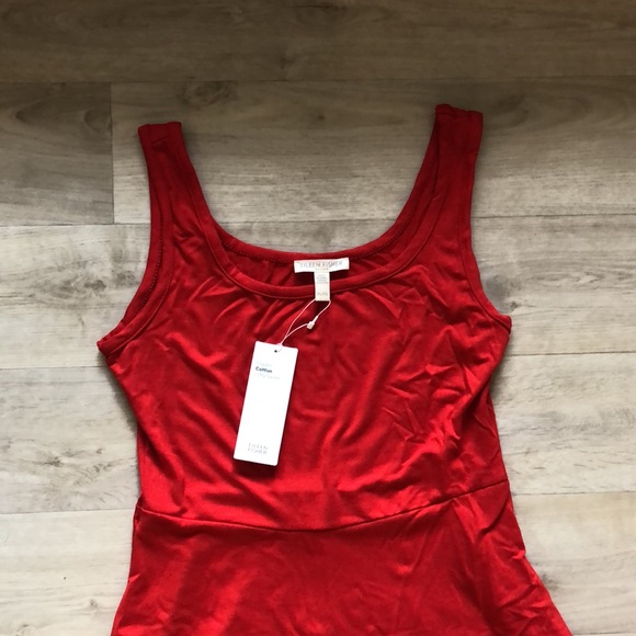 Eileen Fisher Petite Red Skater Dress - Picture 2 of 6